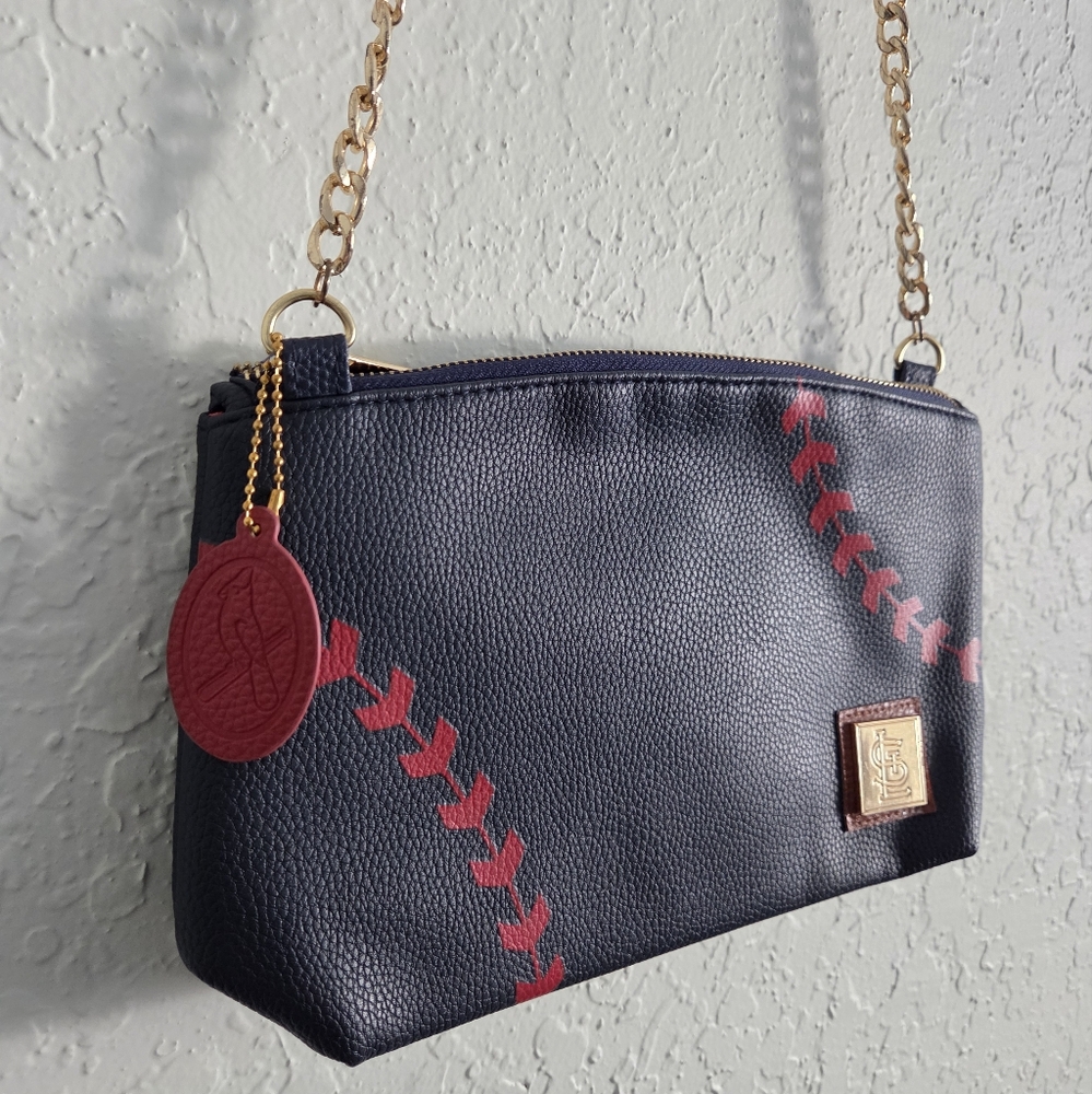 MLB St. Louis Cardinals Baseball Logo Leather Crossbody Game Day Bag Purse